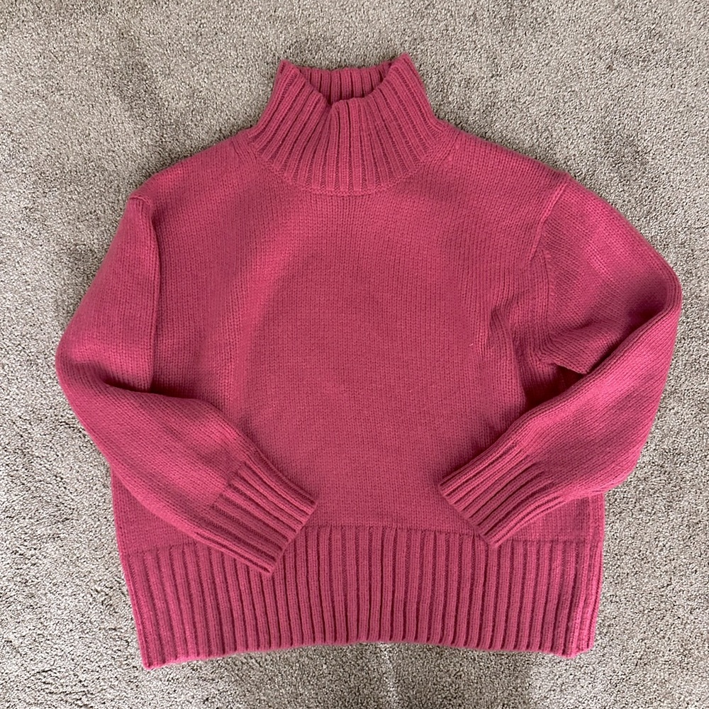 Ann Taylor Bright pink mock neck sweater- like new! Worn 1x